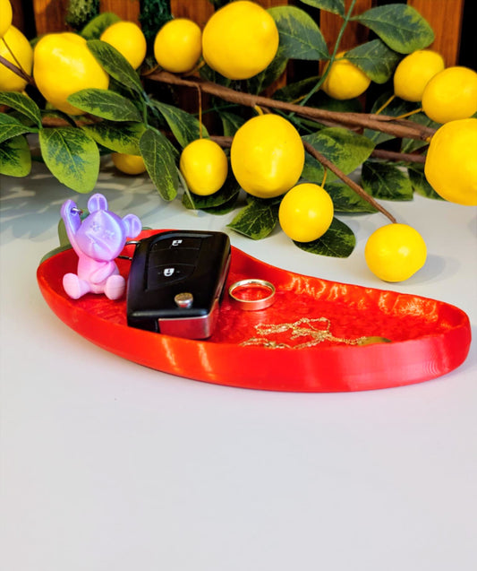 Tavita decorativa in forma de ardei – suport pentru chei, bijuterii sau monede