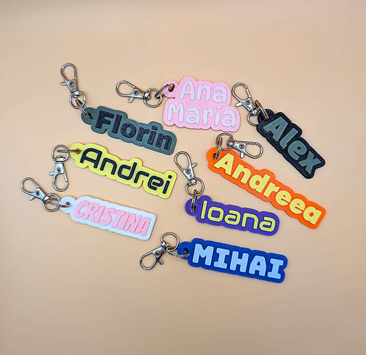 Breloc personalizat cu nume – vedere frontală