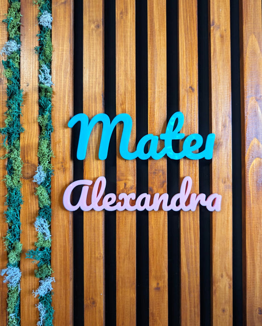 Nume decorativ 3D personalizat – aplicat pe perete