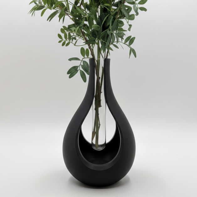 Vaza Hollow Drop 3D, Minimalista, Stil Scandinav, Eleganta, 20 cm Inaltime