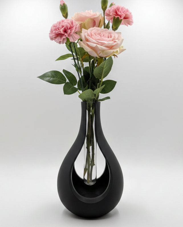 Vaza Hollow Drop 3D, Minimalista, Stil Scandinav, Eleganta, 20 cm Inaltime