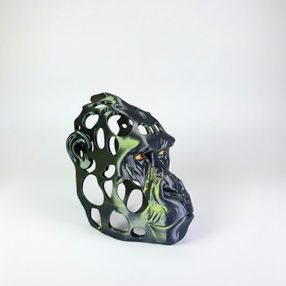 Statueta Decorativa Cap de Gorila – Black & Gold Edition