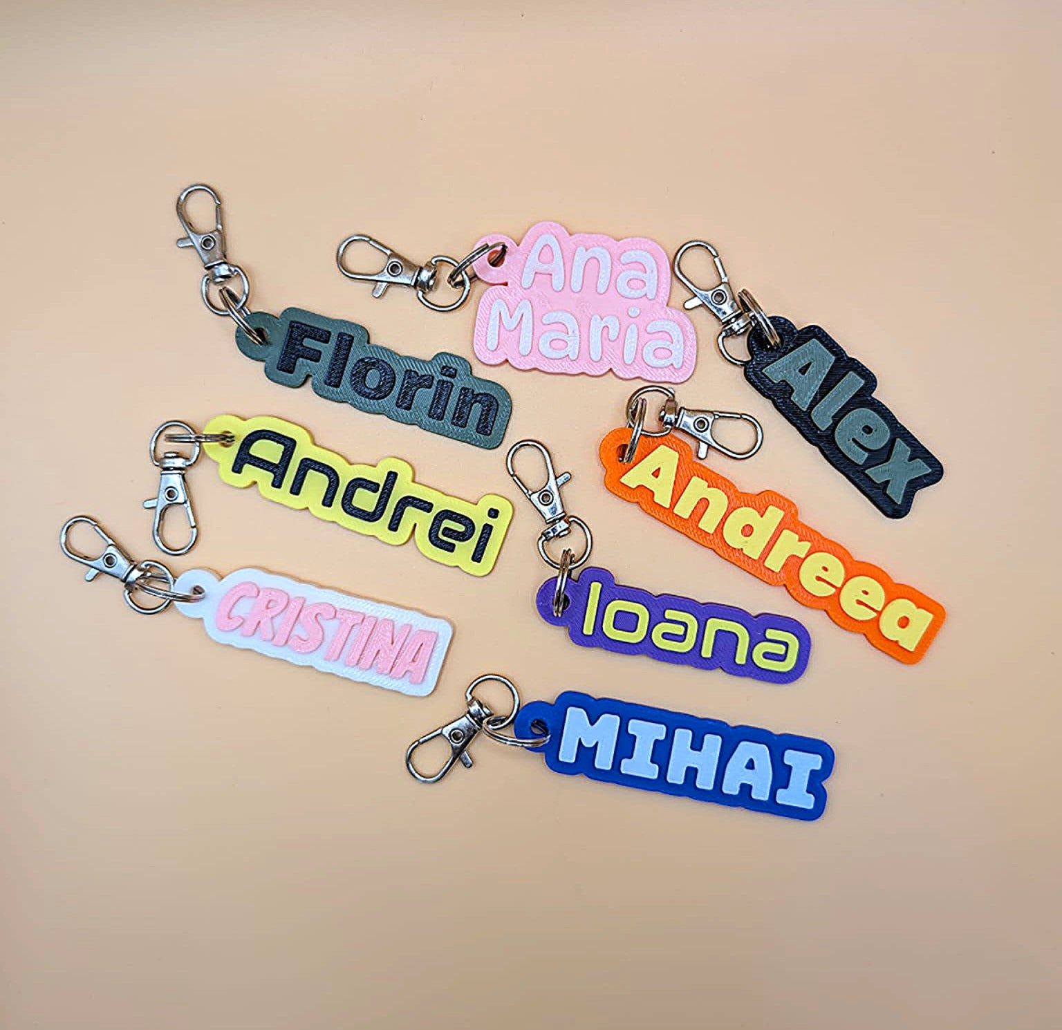 Breloc personalizat cu nume – vedere frontală