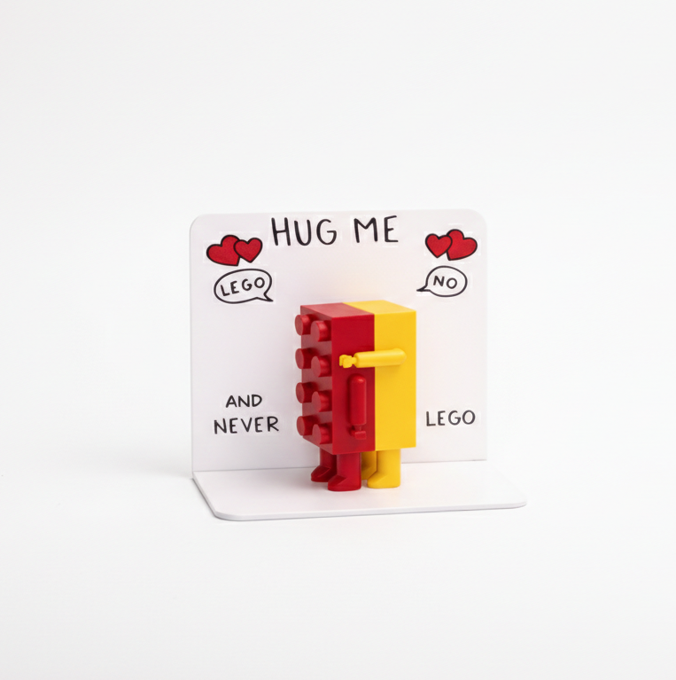 Set Figurine Cuplu Stil Lego - Decoratiune Minimalista Birou si Casa