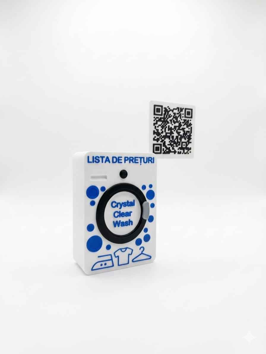 Stand recenzii Google pentru spalatorie de haine cu QR si NFC