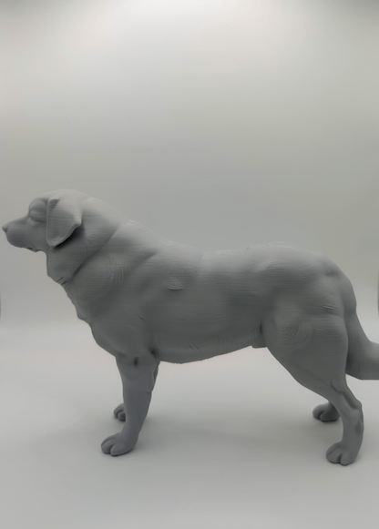 Statuetă personalizată 3D a unui câine, realizată exact după fotografia animalului de companie.