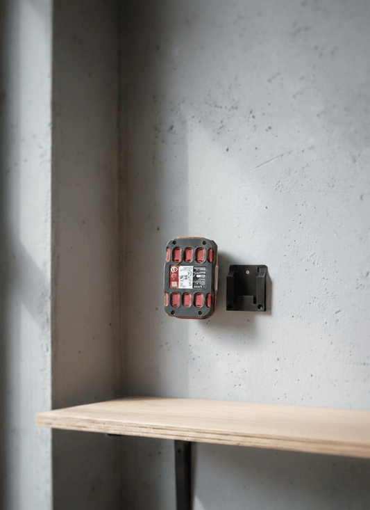 suport de perete pentru acumulator parkside x20v team cu bateria montata